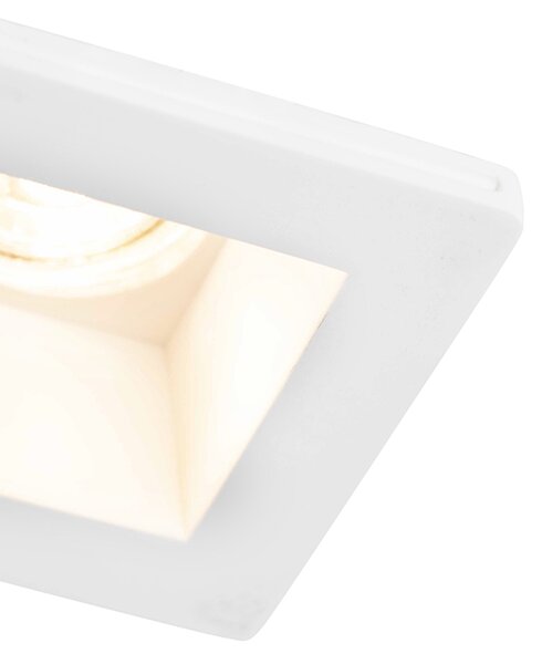 Komplet 6 vgradnih reflektorjev belih 12 cm kvadratnih - Gypsy Stucco
