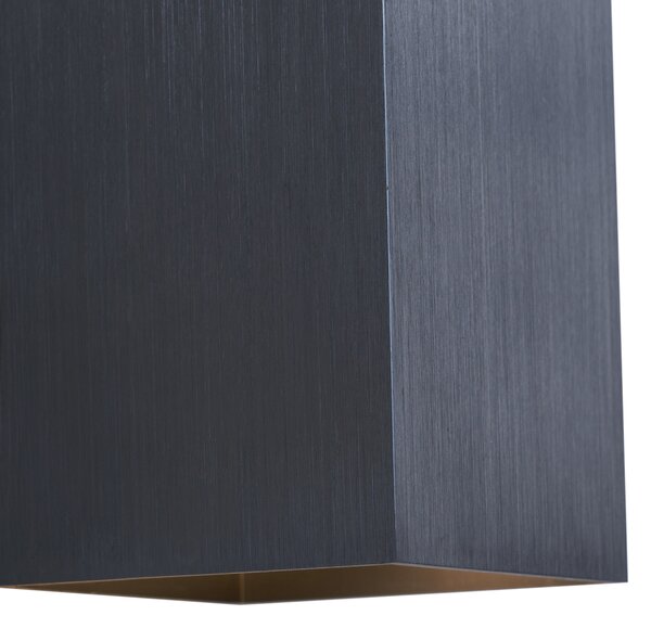 Moderna stenska svetilka gunmetal kvadratna 2-luči GU10 50mm - Sandy