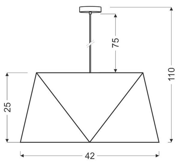 VISEČA SVETILKA Hexagen 42/42/110 cm E27