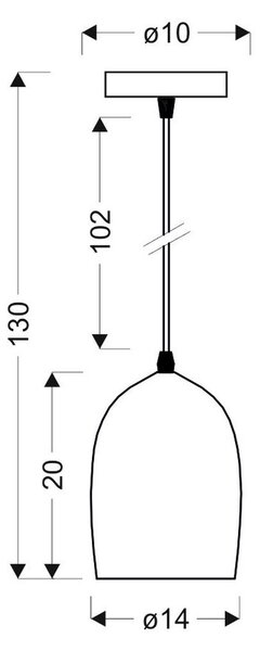 VISEČA SVETILKA Icaro 14/110 cm E27
