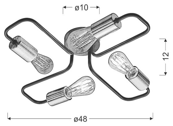 STROPNA SVETILKA 48/48/12 cm