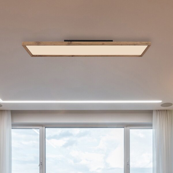 Globo LED stropna svetilka Pepelka les CCT 120 x 30 cm, Les, Dnevna soba / jedilnica, Les