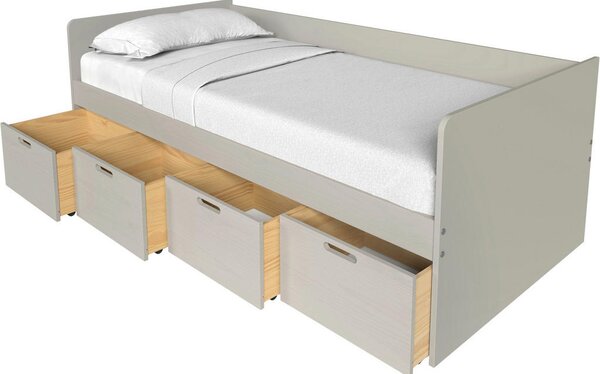 POSTELJA S PREDALOM 90 cm x 200 cm , rjavosiva