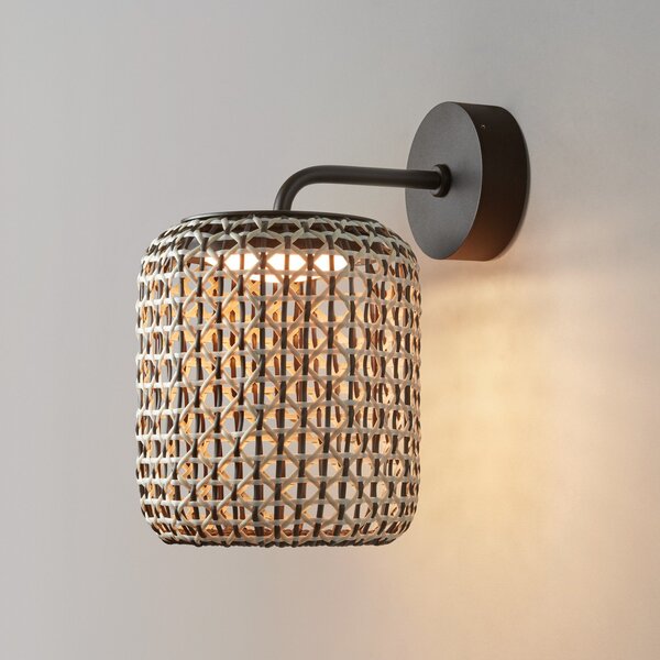 Bover Nans A LED zunanja stenska svetilka, rjava, Ø 21,6 cm, zatemnjen, Rjava / rjasta, Kovina, Dizajn