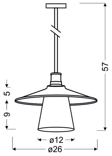 VISEČA NIHALNA SVETILKA Loft 26/26/57 cm E27