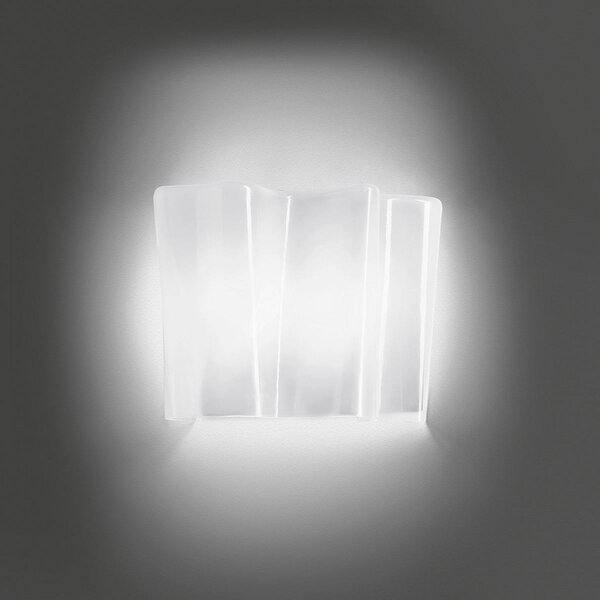 Artemide Logico Mini stensko svetilo širine 25,3 cm, zatemnjen, Bela, Dnevna soba / jedilnica, Steklo, Dizajn