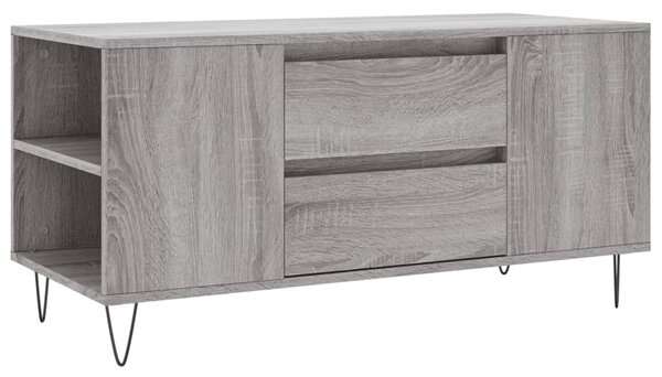 VidaXL Klubska mizica siva sonoma 102x44,5x50 cm inženirski les