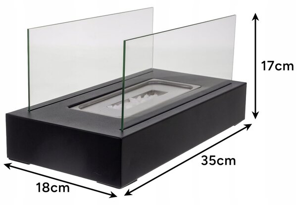 Prostostoječi biokamin na bioetanol 35cm črn