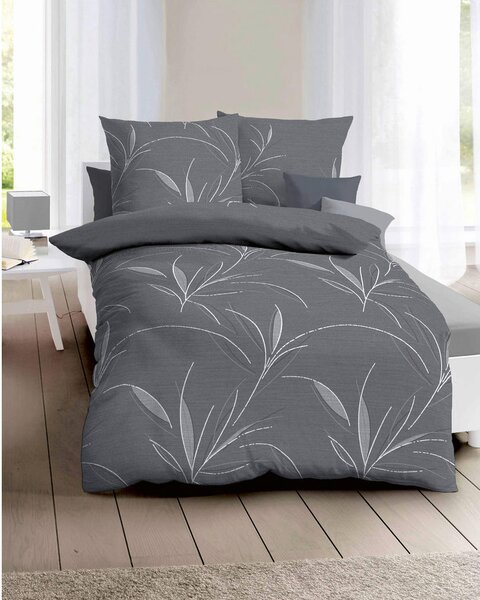POSTELJNINA Organic 140/200 cm mako saten siva