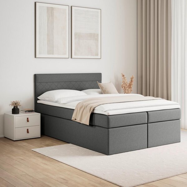 Bessagi Home Boxspring Postelja Rosa, Temno Siva, 140x200