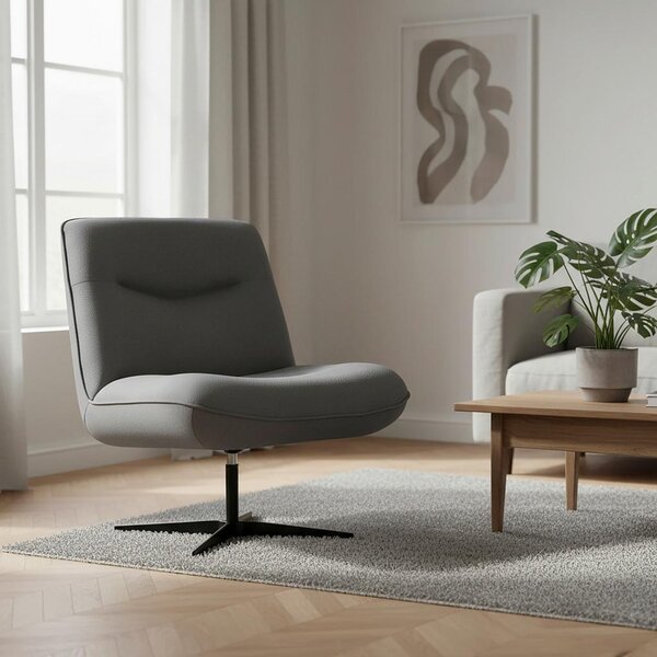 Bessagi Home Naslanjač Chesterfield Selena, Siva, Žamet