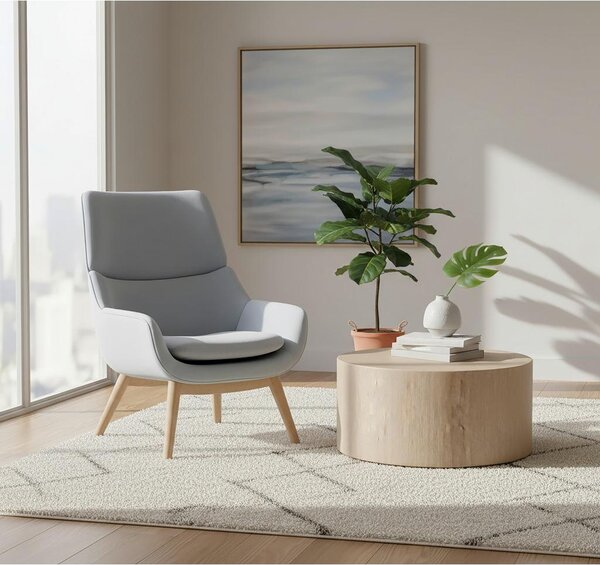 Bessagi Home Fotelj Felia, Svetlo Siv, Žamet