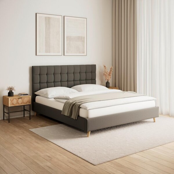 Bessagi Home Oblazinjena Postelja Cesaro, Temno Siva, 180x200