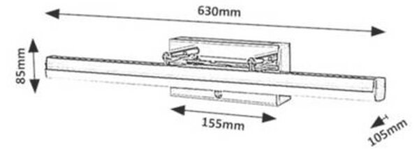STENSKA SVETILKA ZA KOPALNICO Turgon 63/10.5 cm 3000 4000 6000 K