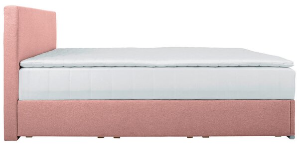 POSTELJA Z VZMETNICO 140 cm x 200 cm , tekstil roza