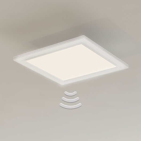 Briloner Stropna svetilka LED Piatto, senzor, 29,5 x cm, Bela, Hodnik, Kovina, Sodobni