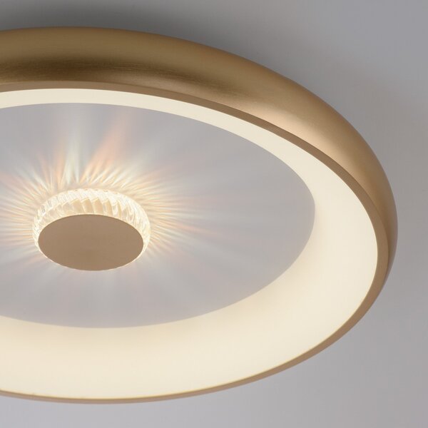 JUST LIGHT. GmbH Vertigo LED stropna svetilka, CCT, Ø 61,5 cm, medenina, zatemnjen, Zlata / medeninasta, Dnevna soba / jedilnica, Kovina, Sodobni