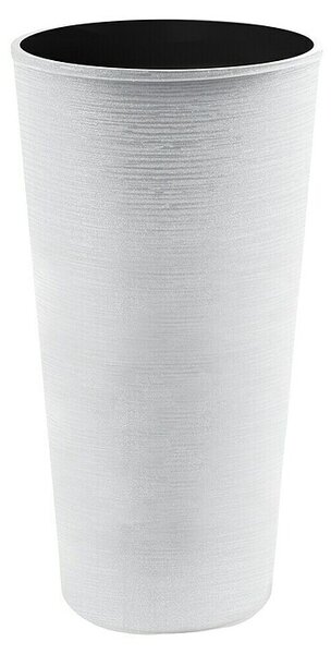 Okrogli stebrasti cvetlični lonec Melrose Glamour (Plastika, Bela, Ø x V: 25 x 46,5 cm)