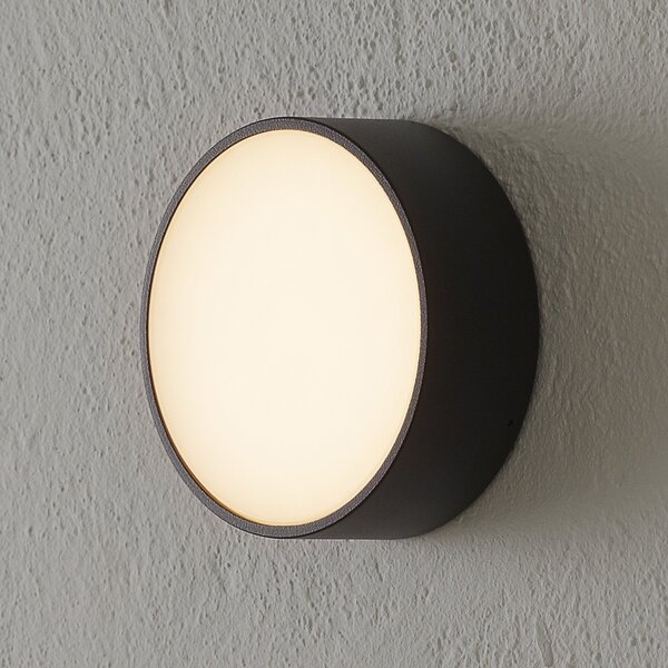 CMD LED zunanja luč 9025, Ø 15 cm, Črna, Kovina, Sodobni, Okrogli neposredni strop