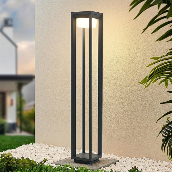 PRIOS Prios LED luč za osvetlitev poti Gamion, 90 cm, antracit, kovina, IP54, Siva, Kovina, Sodobni