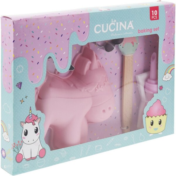 La Cucina Otroški set za peko Unicorn, 10 kosov