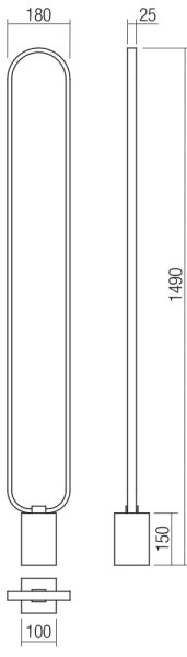 Redo 01-3062 - LED Zatemnitvena talna svetilka ADO LED/24W/230V zlata