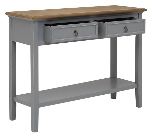 Siva stranska mizica iz masivne pavlonije 34,5x99 cm Henley – Premier Housewares