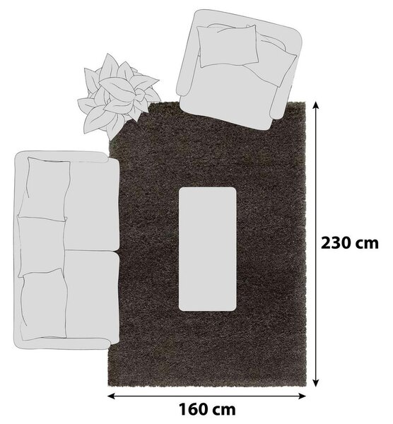 XXXL Preproga Fluffy, 160x230cm, Rjava