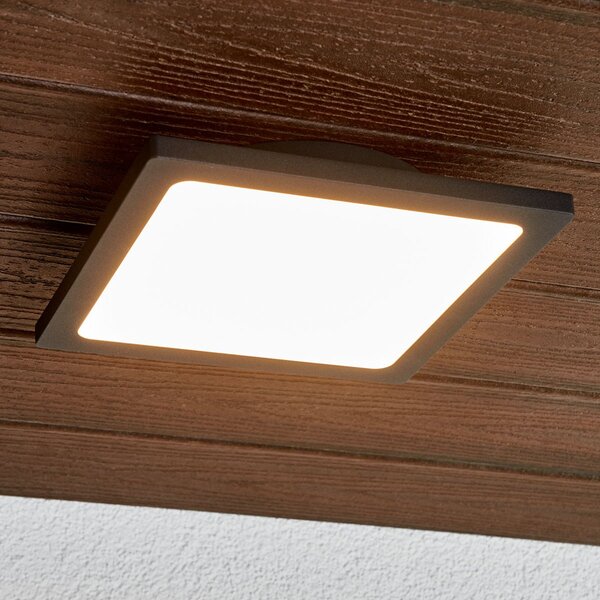 Lucande LED zunanja stropna svetilka Mabella, 23 cm, antracit, Črna, Aluminij, Sodobni