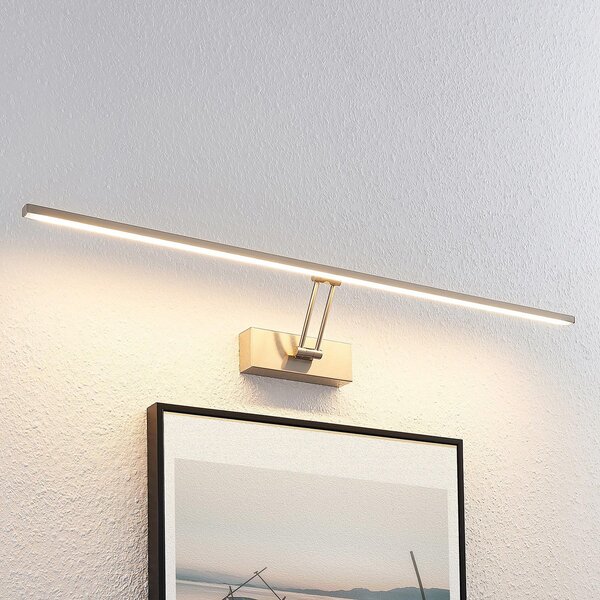 Lucande LED svetilka za slike Thibaud, 84 cm, nikelj, aluminij, Siva, Dnevna soba / jedilnica, Kovina, Sodobni