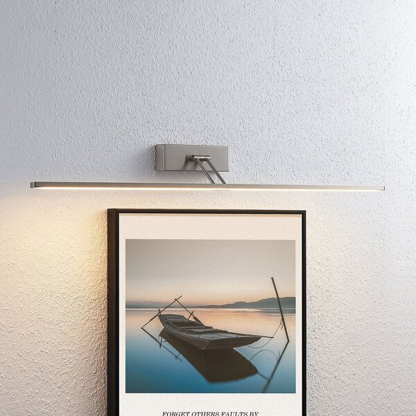 Lucande LED svetilka za slike Thibaud, 84 cm, nikelj, aluminij, Siva, Dnevna soba / jedilnica, Kovina, Sodobni