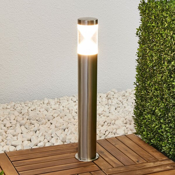 Lindby LED-svetilka Fabrizio, višina 56 cm, nerjaveče jeklo, Kovinska, Kovina, Sodobni