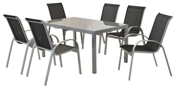 VRTNI SET aluminij srebrne barve srebrne barve, črna