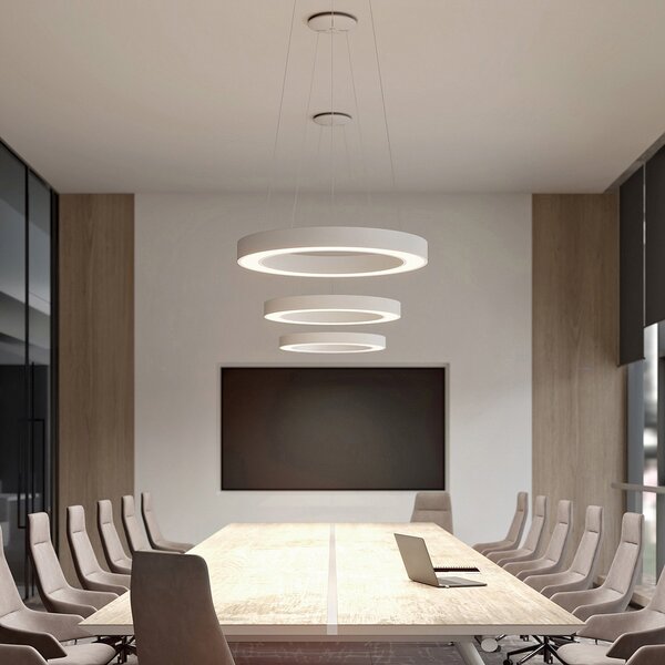 Arcchio Sharelyn LED obesek, 80 cm, zatemnjen, Bela, Kuhinja, Aluminij, Sodobni