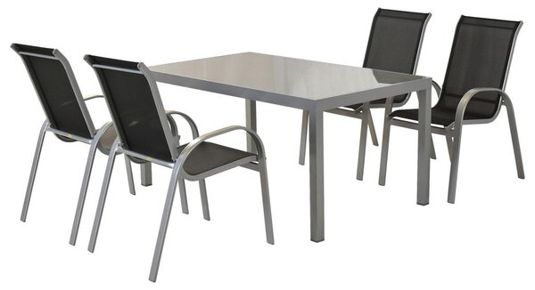 VRTNA GARNITURA aluminij črna, srebrne barve