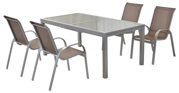 VRTNI SET aluminij srebrne barve srebrne barve, rjavosiva