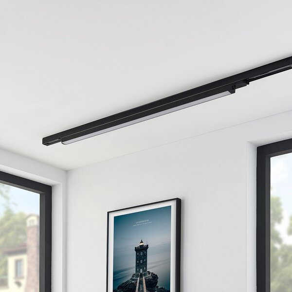 Arcchio LED-tirna svetilka Harlow, črna, 109 cm, 4.000 K, Črna, Študija / pisarna, Aluminij, Sodobni