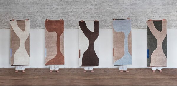 Belo-bež pralna bombažna preproga 50x80 cm Figura – Mette Ditmer Denmark