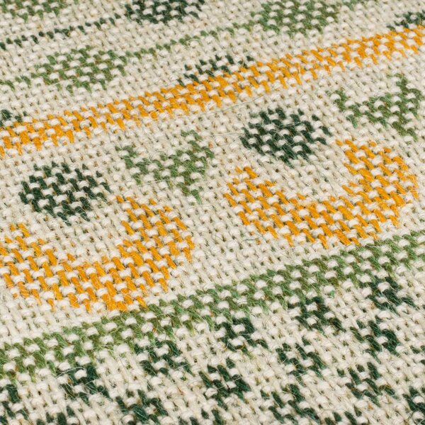 Zelena preproga iz mešanice jute 200x290 cm Mara Jute Border – Flair Rugs