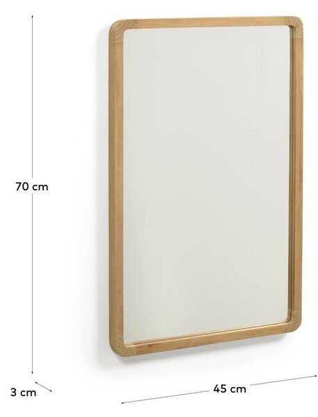 Stensko ogledalo z lesenim okvirjem 45x70 cm Shamel – Kave Home