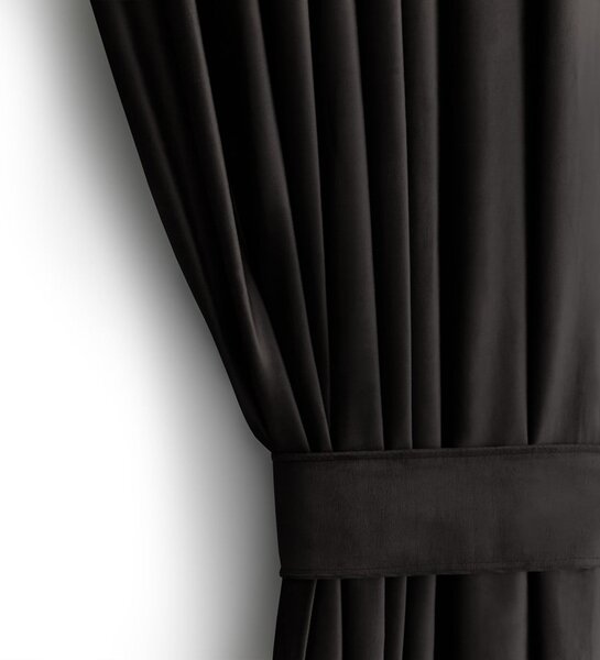 Črna žametna zavesa za delno zatemnitev 140x270 cm – Restilo
