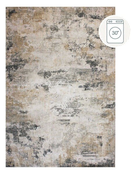 Sivo-bež pralna preproga 152x230 cm Lila Abstract – Flair Rugs