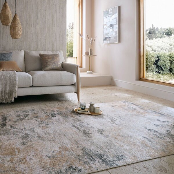 Sivo-bež pralna preproga 152x230 cm Lila Abstract – Flair Rugs