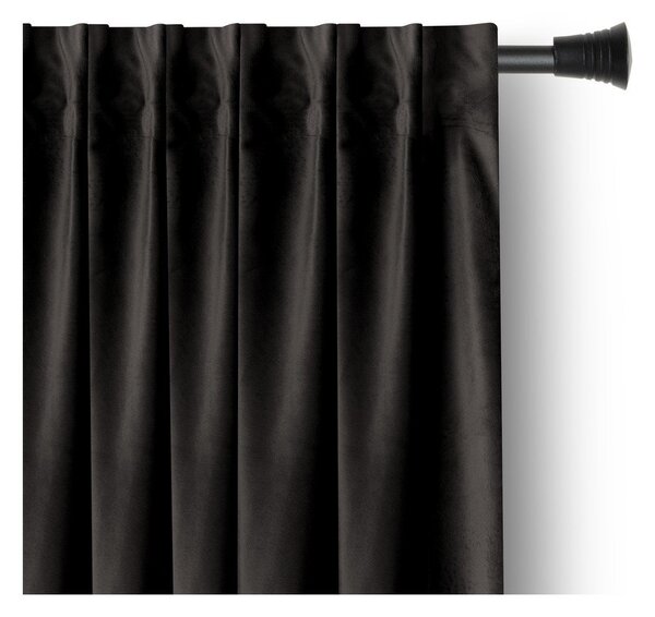 Črna žametna zavesa za delno zatemnitev 140x270 cm – Restilo