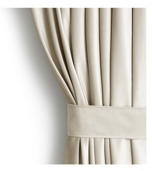 Bež žametna zavesa za delno zatemnitev 140x245 cm Pleat – Restilo