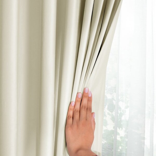 Bež žametna zavesa za delno zatemnitev 140x245 cm Pleat – Restilo
