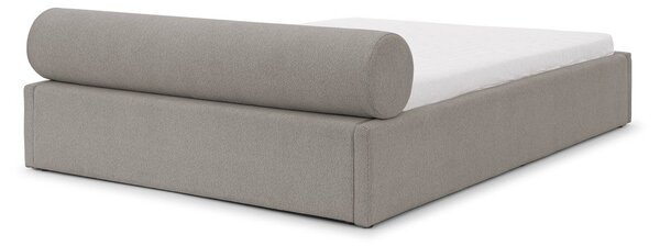 Svetlo siva oblazinjena zakonska postelja s prostorom za shranjevanje z letvenim dnom 160x200 cm Cille – Ropez