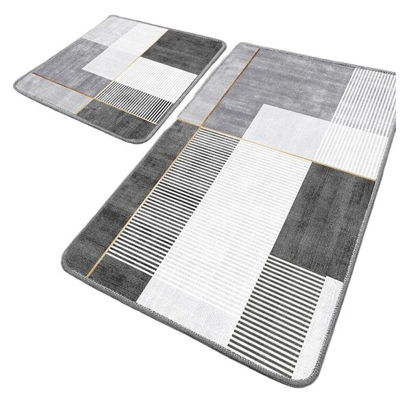 Sive kopalniške preproge v kompletu 2 ks 60x100 cm Pendor – Foutastic