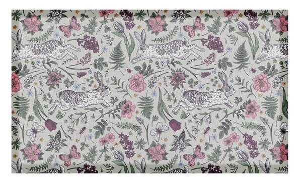 Predpražnik iz PVC-ja 40x70 cm Hare Wildflowers – Artsy Doormats