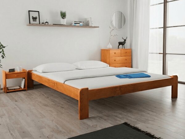 Postelja ADA 140 x 200 cm jelša Posteljno dno: Z lamelno posteljno dno, Vzmetnica: Vzmetnica Coco Maxi 20 cm